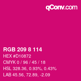 颜色代码: RGB 209 8 114 | qconv.com