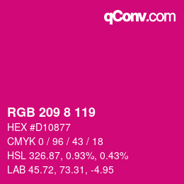 カラーコード: RGB 209 8 119 | qconv.com