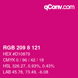 Color code: RGB 209 8 121 | qconv.com