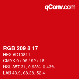 Color code: RGB 209 8 17 | qconv.com