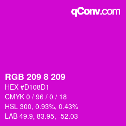 Color code: RGB 209 8 209 | qconv.com