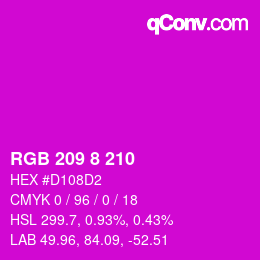 Color code: RGB 209 8 210 | qconv.com