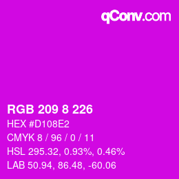 Color code: RGB 209 8 226 | qconv.com