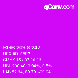 Color code: RGB 209 8 247 | qconv.com