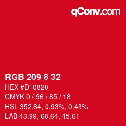 Color code: RGB 209 8 32 | qconv.com
