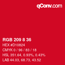 Color code: RGB 209 8 36 | qconv.com