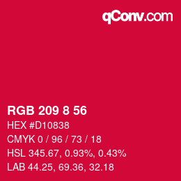 カラーコード: RGB 209 8 56 | qconv.com