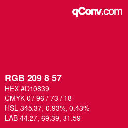 Farbcode: RGB 209 8 57 | qconv.com