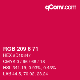 Color code: RGB 209 8 71 | qconv.com