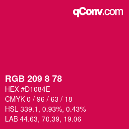 カラーコード: RGB 209 8 78 | qconv.com