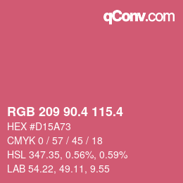 カラーコード: RGB 209 90.4 115.4 | qconv.com