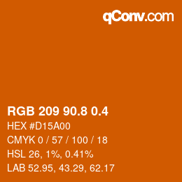 カラーコード: RGB 209 90.8 0.4 | qconv.com