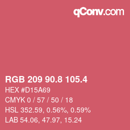 カラーコード: RGB 209 90.8 105.4 | qconv.com
