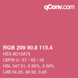 カラーコード: RGB 209 90.8 115.4 | qconv.com