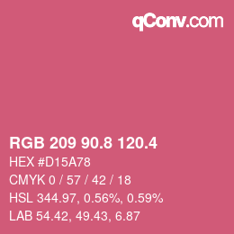 カラーコード: RGB 209 90.8 120.4 | qconv.com