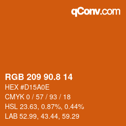 カラーコード: RGB 209 90.8 14 | qconv.com