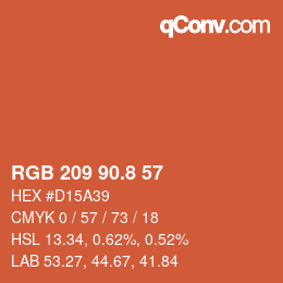 カラーコード: RGB 209 90.8 57 | qconv.com