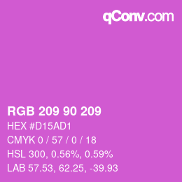 カラーコード: RGB 209 90 209 | qconv.com