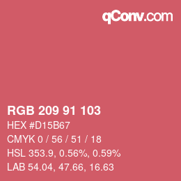 Color code: RGB 209 91 103 | qconv.com