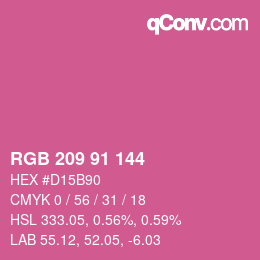 カラーコード: RGB 209 91 144 | qconv.com