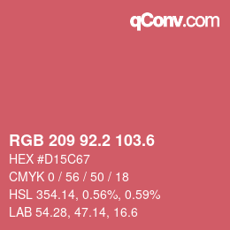 カラーコード: RGB 209 92.2 103.6 | qconv.com