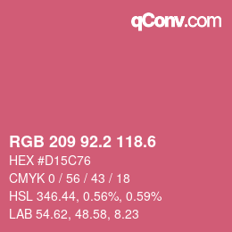 カラーコード: RGB 209 92.2 118.6 | qconv.com