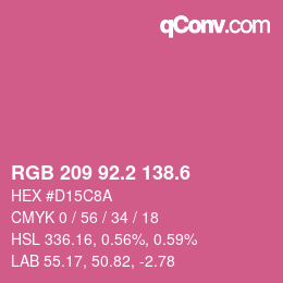 カラーコード: RGB 209 92.2 138.6 | qconv.com