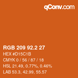カラーコード: RGB 209 92.2 27 | qconv.com