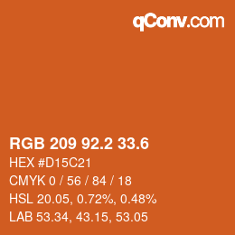 カラーコード: RGB 209 92.2 33.6 | qconv.com
