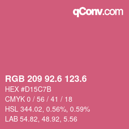 カラーコード: RGB 209 92.6 123.6 | qconv.com