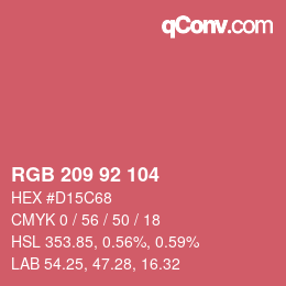 カラーコード: RGB 209 92 104 | qconv.com