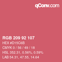 颜色代码: RGB 209 92 107 | qconv.com