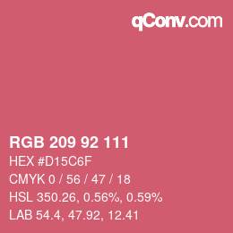颜色代码: RGB 209 92 111 | qconv.com