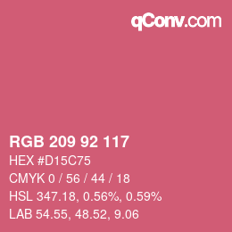颜色代码: RGB 209 92 117 | qconv.com
