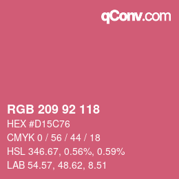 カラーコード: RGB 209 92 118 | qconv.com