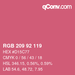 カラーコード: RGB 209 92 119 | qconv.com