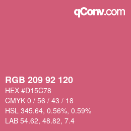 カラーコード: RGB 209 92 120 | qconv.com