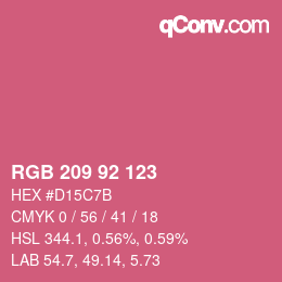 颜色代码: RGB 209 92 123 | qconv.com