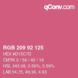 颜色代码: RGB 209 92 125 | qconv.com