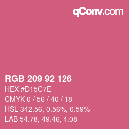 颜色代码: RGB 209 92 126 | qconv.com