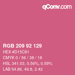 颜色代码: RGB 209 92 129 | qconv.com