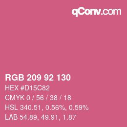 颜色代码: RGB 209 92 130 | qconv.com