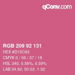 颜色代码: RGB 209 92 131 | qconv.com