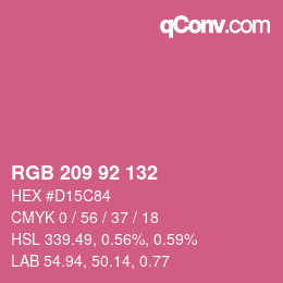 颜色代码: RGB 209 92 132 | qconv.com
