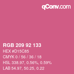 颜色代码: RGB 209 92 133 | qconv.com
