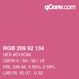颜色代码: RGB 209 92 134 | qconv.com
