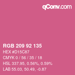 颜色代码: RGB 209 92 135 | qconv.com