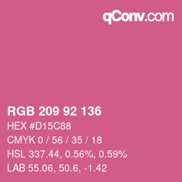 颜色代码: RGB 209 92 136 | qconv.com