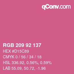颜色代码: RGB 209 92 137 | qconv.com