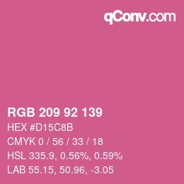 颜色代码: RGB 209 92 139 | qconv.com